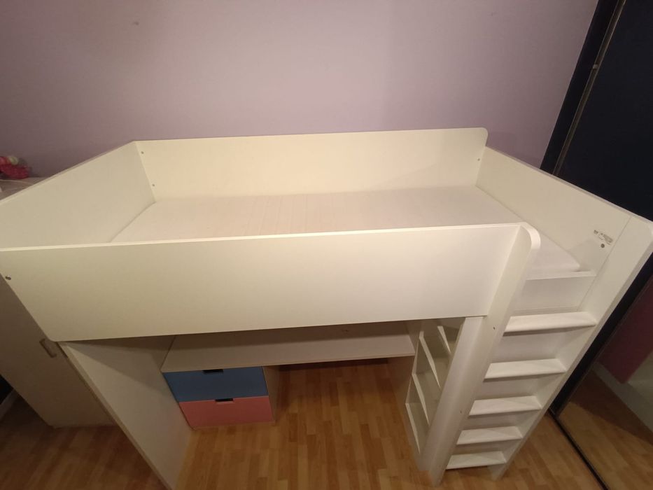 Łóżko piętrowe z biurkiem i szafą IKEA