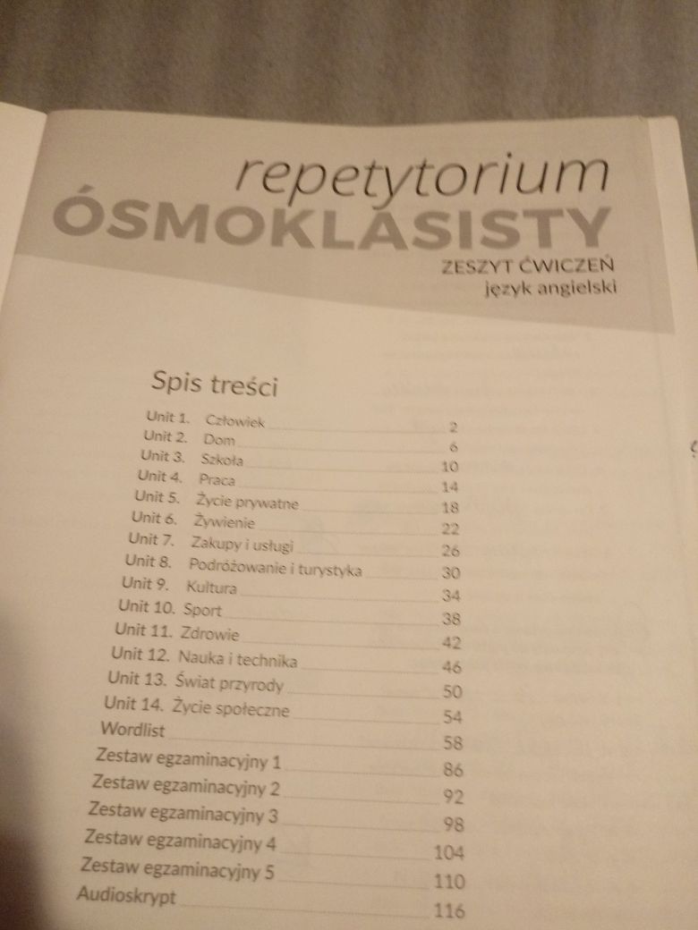 repetytorium ósmoklasisty zeszyt ćwiczeń język angielski