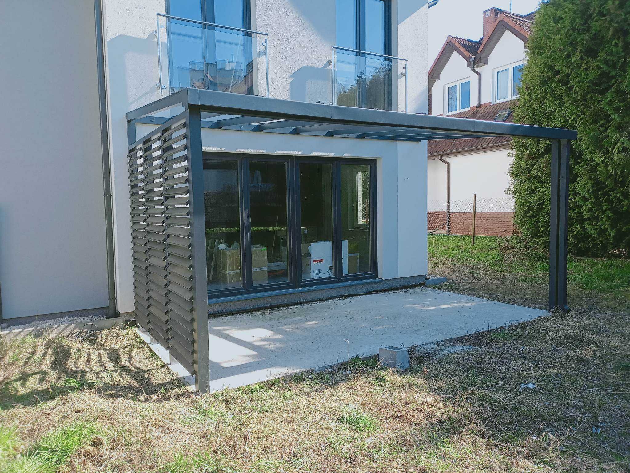 Zadaszenie tarasu Pergola szklane ściany Ruchome Ścianki Aluminium