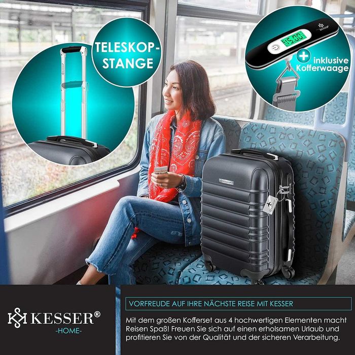 Walizka KESSER / 120L / waliza ABS / torba podróżna / bagaż !4478!