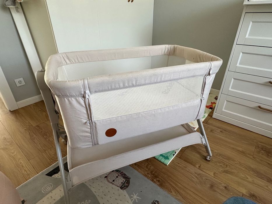 LEONIE Lionelo Łóżeczko dostawne 3w1 Beige Sand + GRATIS NOWY MATERAC