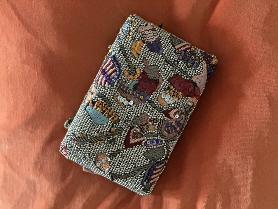 Torebka kopertowka clutch z koralikami