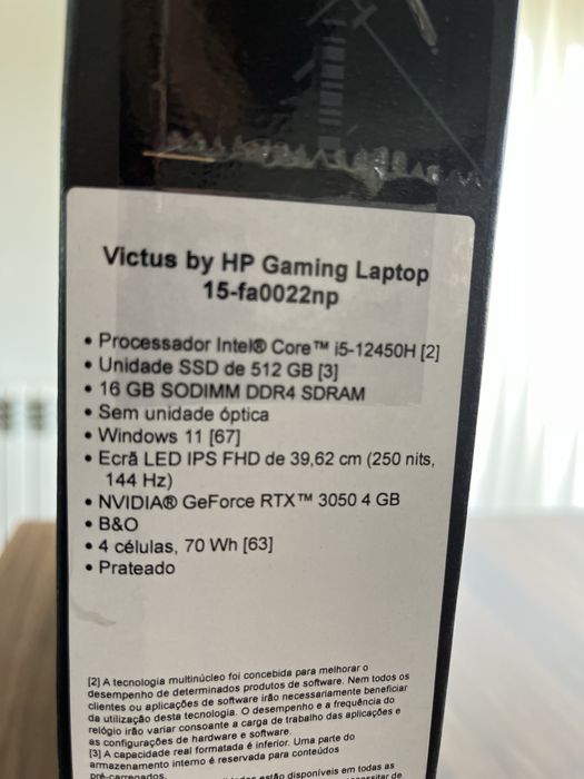 Portatil HP Victus 15-FA0022NP com garantia