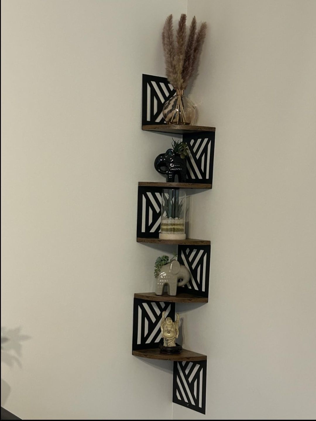 Rustykalna Półka 5 Poziomowa Narożna Organizer Stojak  Loft