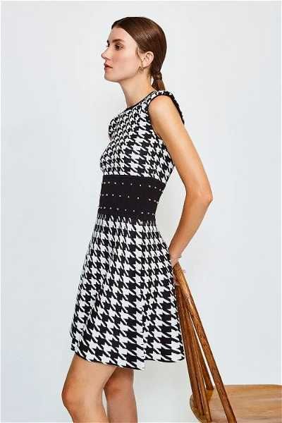 Vestido jacquard de malha Karen Millen