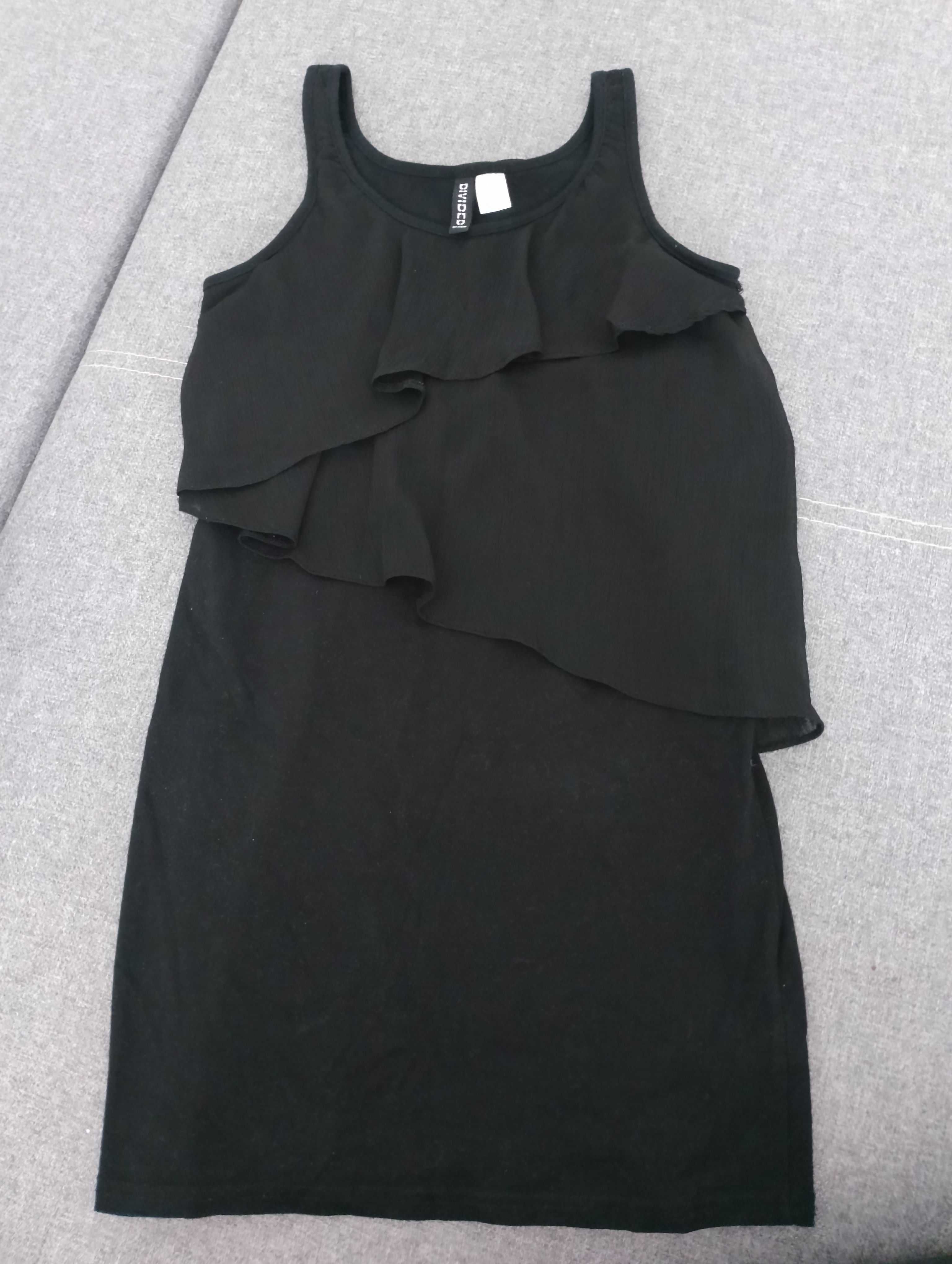 Bluzka czarna H&M z falbaną