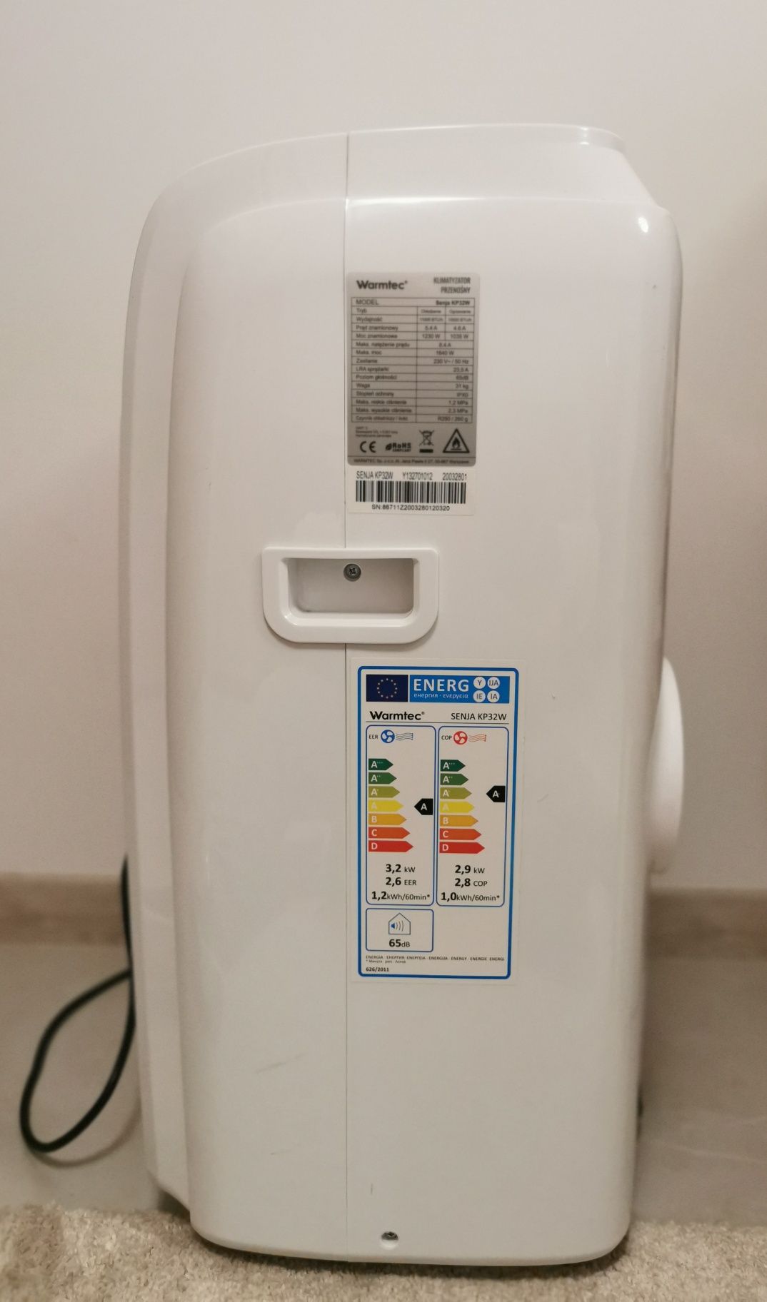 Przenośny klimatyzator Warmtec Senja KP32W –stan bardzo dobry + GRATIS