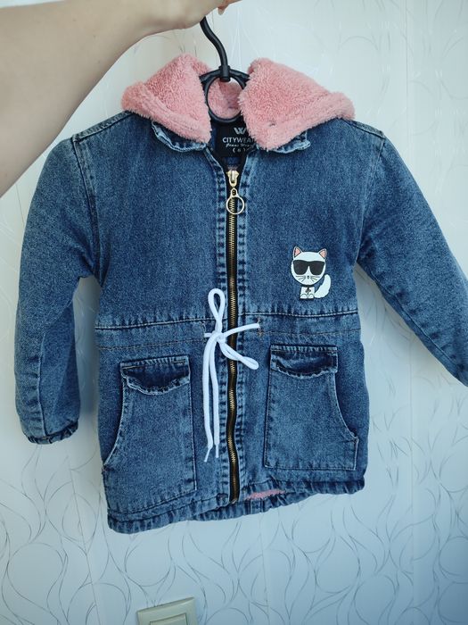 Демісезонна парка джинсова на дівчинку 4-5р,Турція