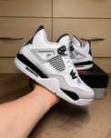Jordan 4 biało-czarne damskie sneakersy wygodne sportowe nowe 38,5