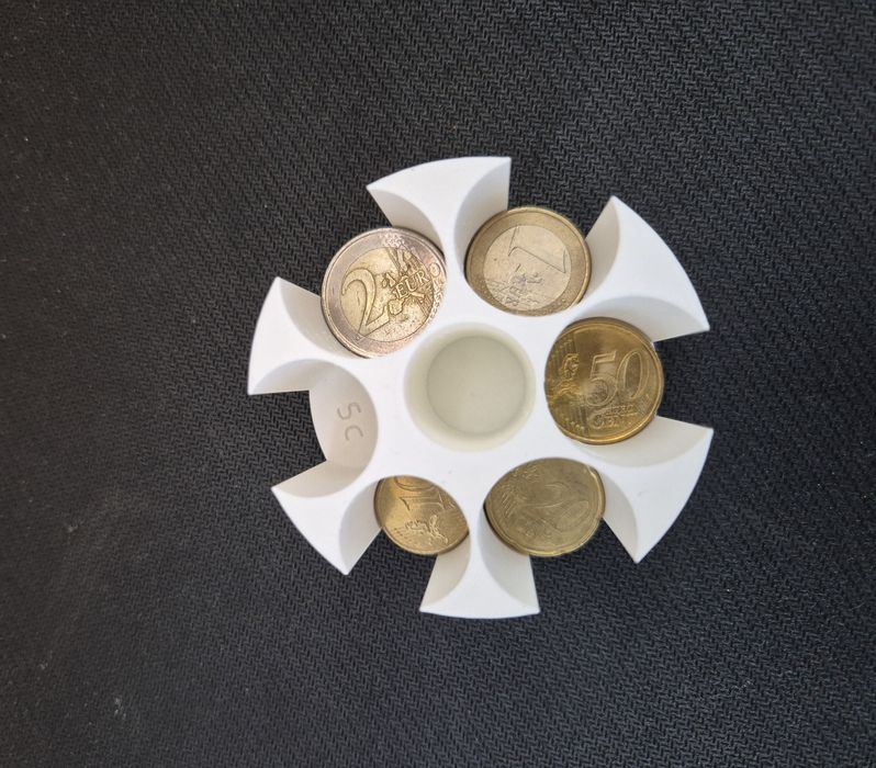 Organizador Suporte de moedas de euro

Tem lugar para moedas de 10, 20