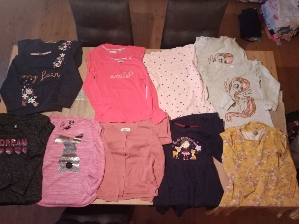 Paka ubrań dla bliźniaczek sukienki koszulki bluzki bluzy 30 szt.