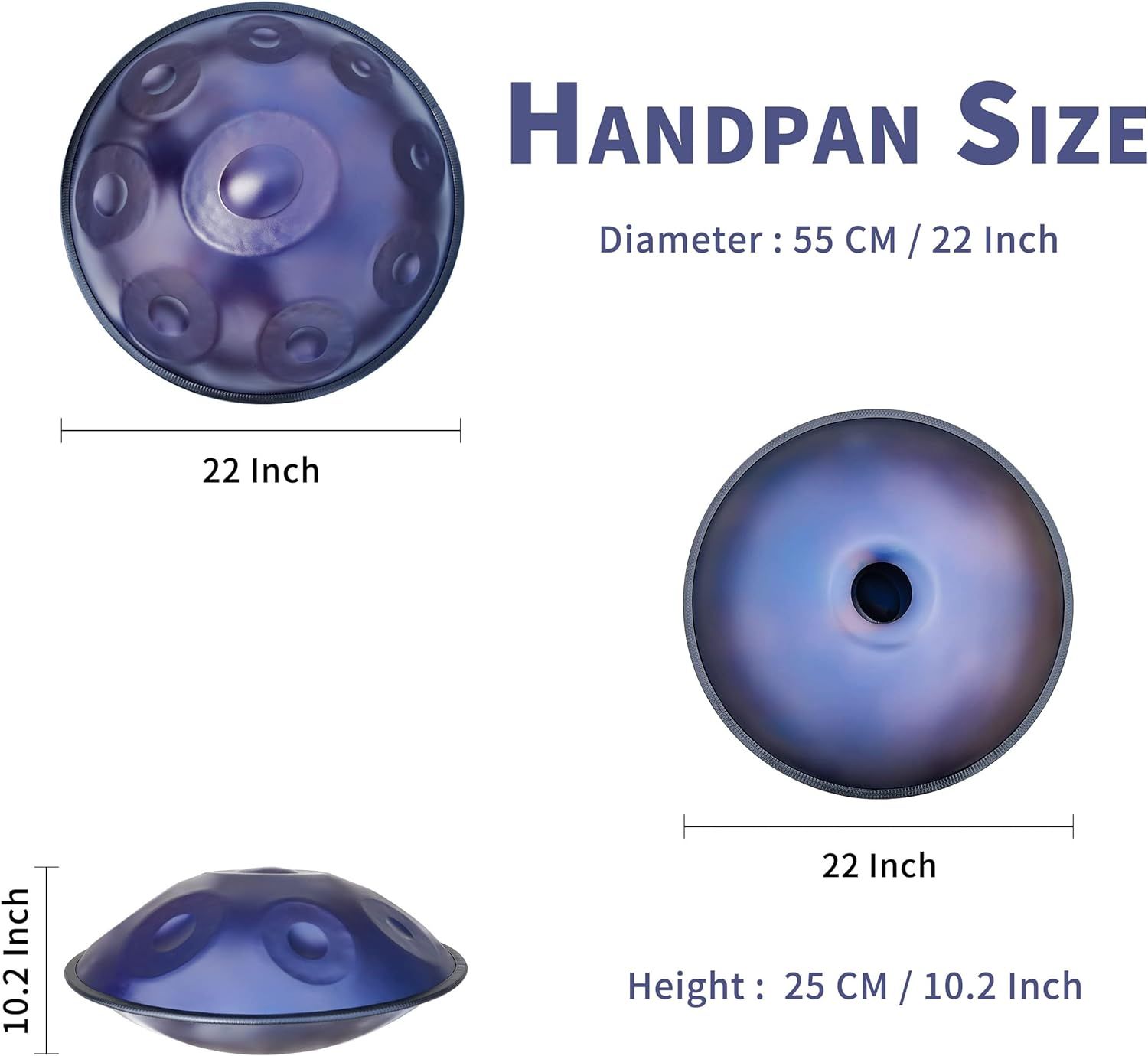 GLADFRESIT Handpan w tonacji D Kurd Minor z podstawką