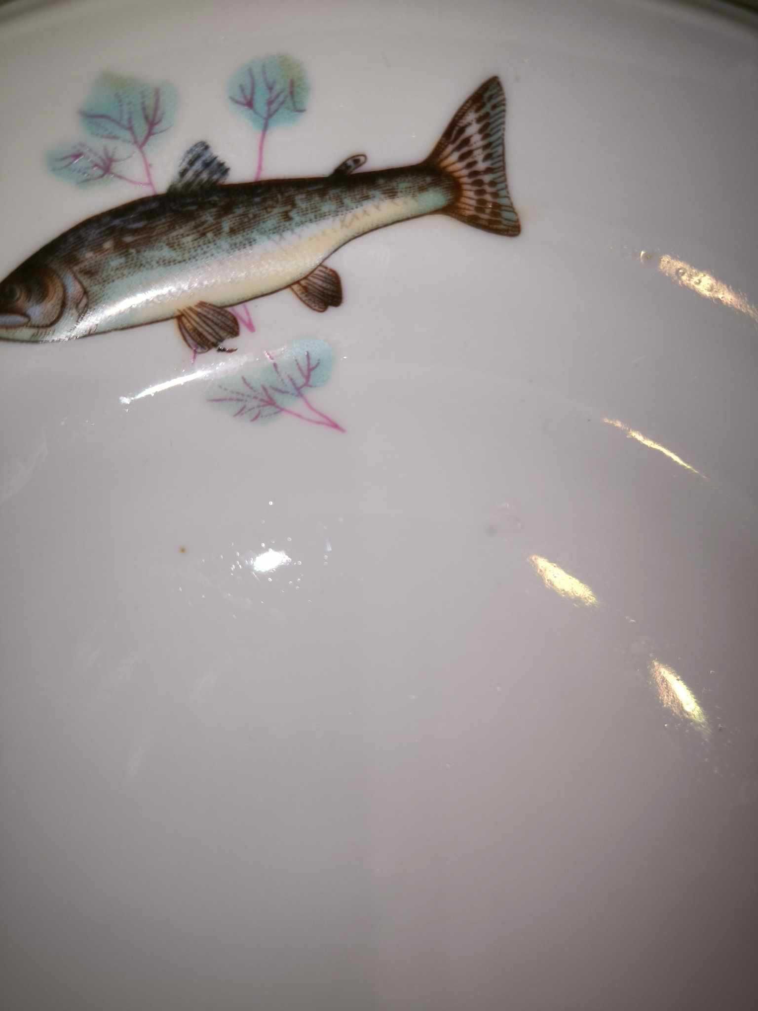 Zestaw stołowej porcelany Chodzież ryby PRL ryba