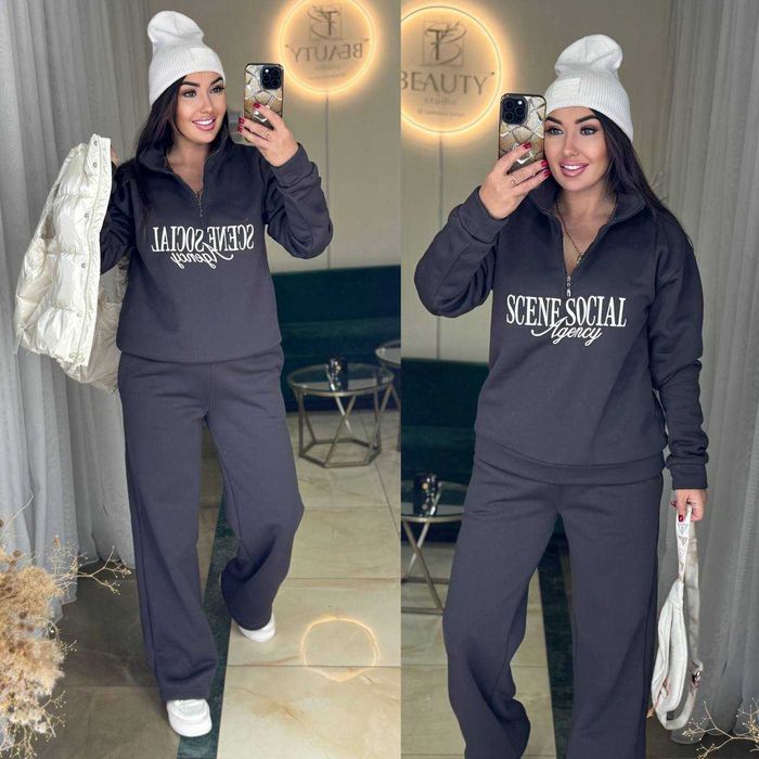 Жіночий костюм фліс штани прямі | женский костюм теплый модель 1118