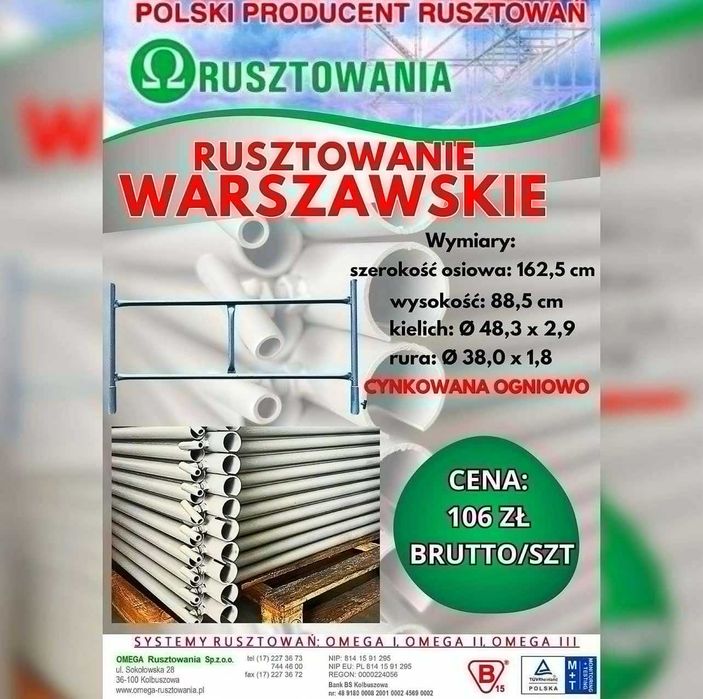 Rusztowanie Warszawskie ocynkowane od Producenta