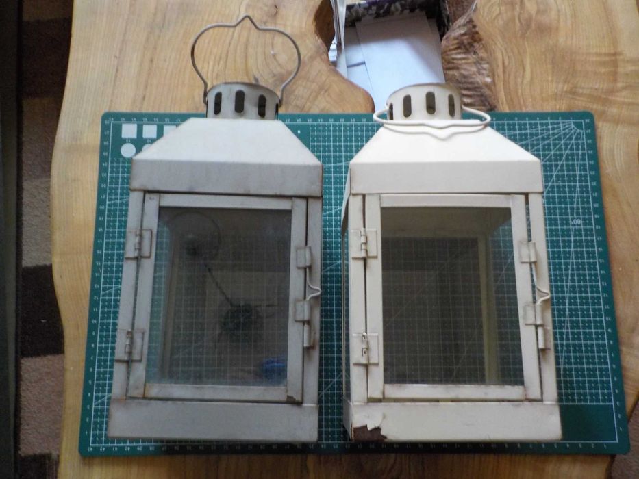 dwa lampiony/latarenki do prostej renowacji