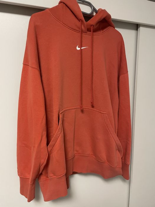Nike pomarańczowa bluza z kapturem sportowa oversize L
