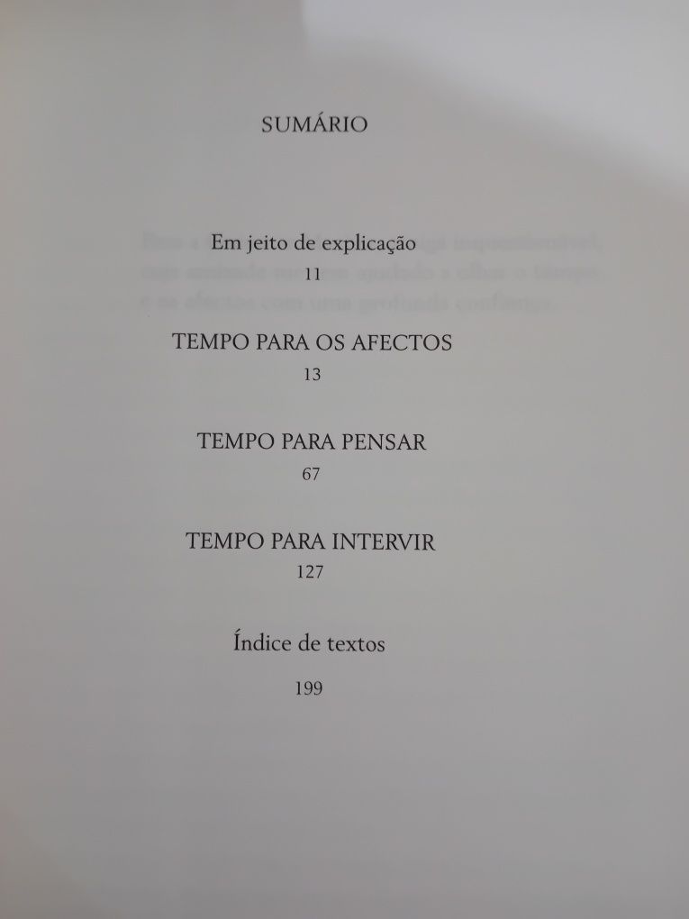 O Tempo e os Afectos
