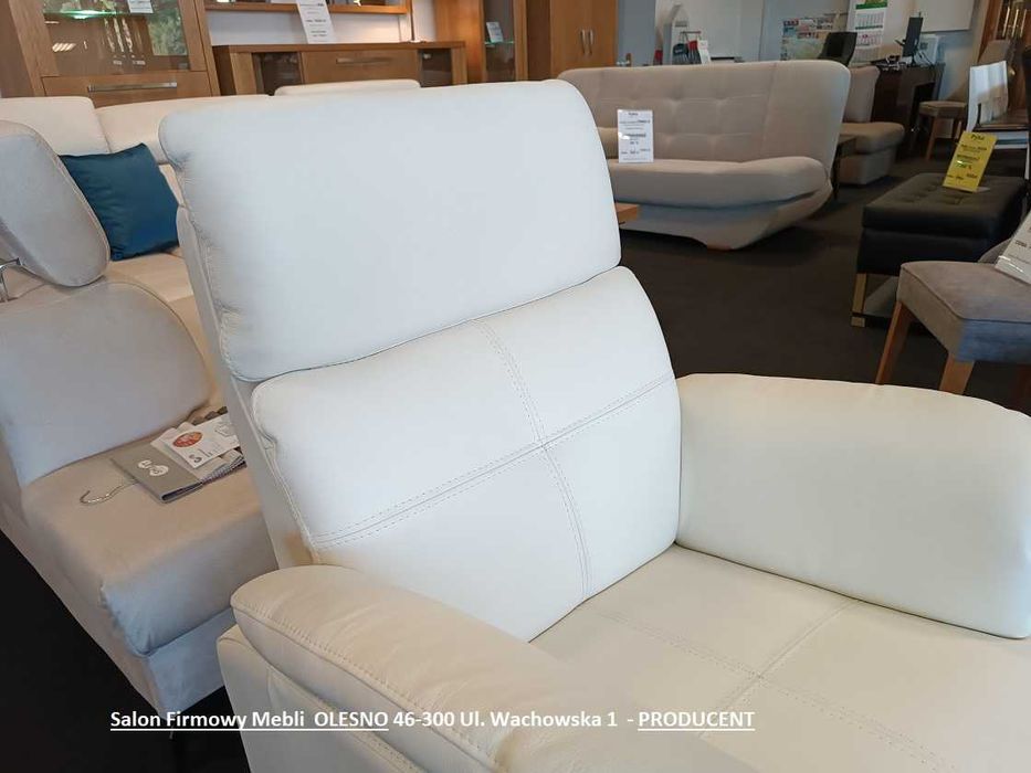 Nowy Fotel z Funkcją RELAX, Skóra Naturalna, Wyprzedaż -33%  OLESNO