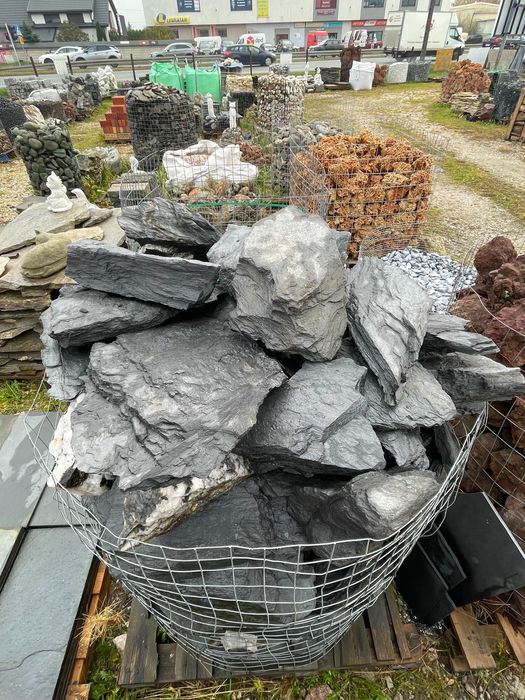 ŁUPEK FILITOWY - Kamień Czarny Łupek do Akwarium, Terrarium Skałka