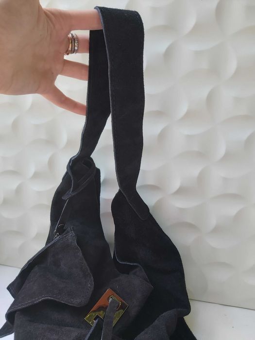 NOWA oryginalna zamszowa torebka worek CREOLE zamszowa czarna