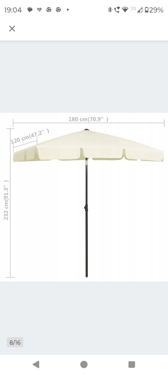 Parasol plażowy 180x120