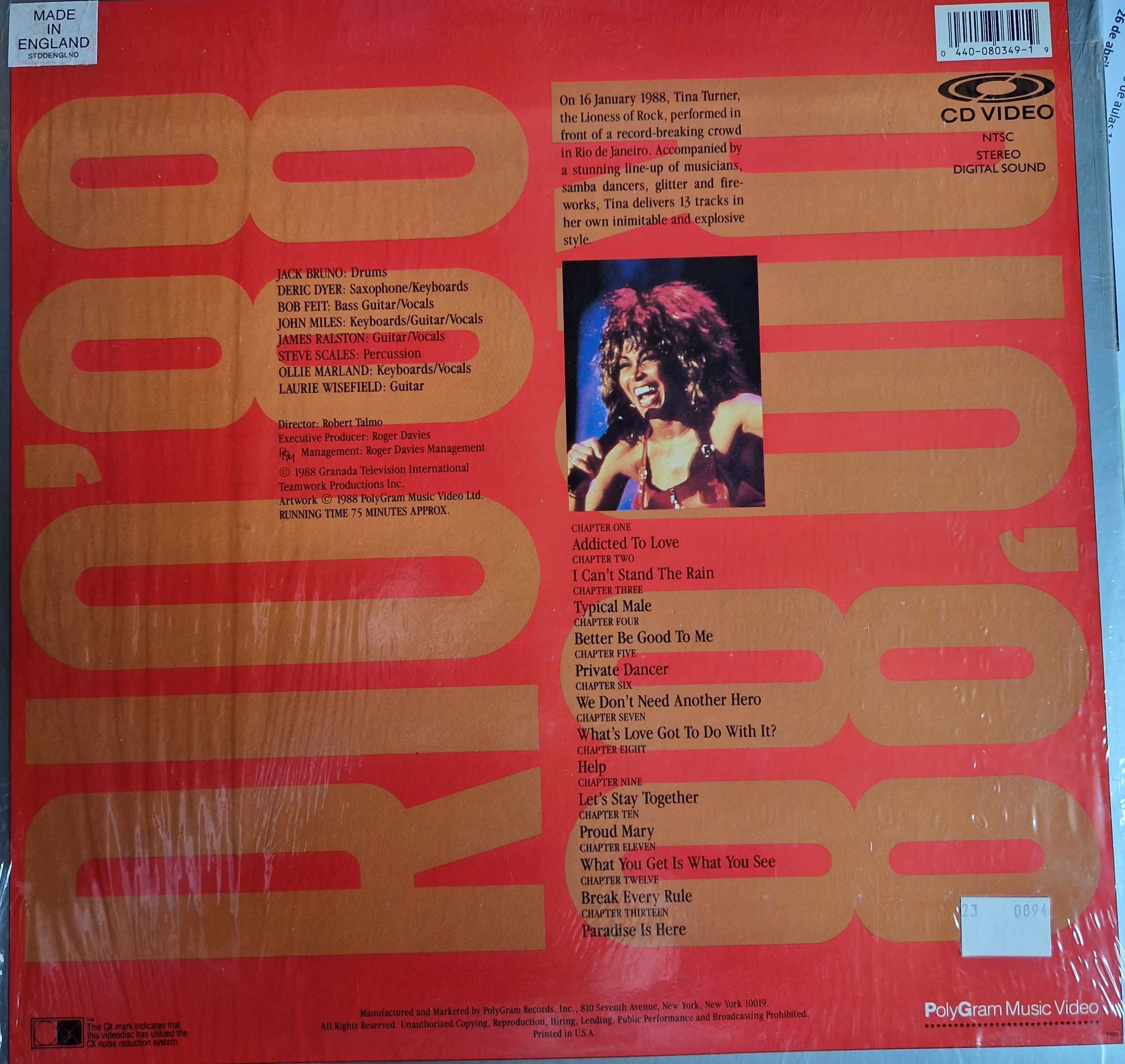 Tina Turner - Rio 88 (Live in Concert/ Rio de Janeiro) CD VIDEO