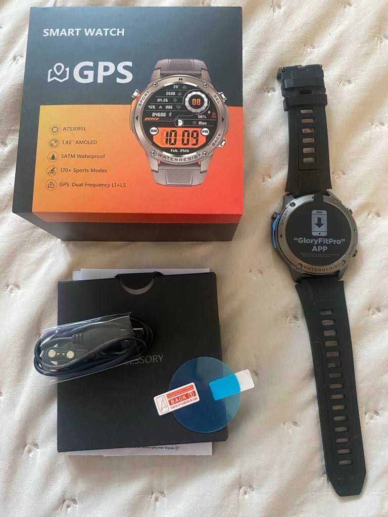 SMARTWATCH MĘSKI z GPS sportowy wodoodporny zegarek męski