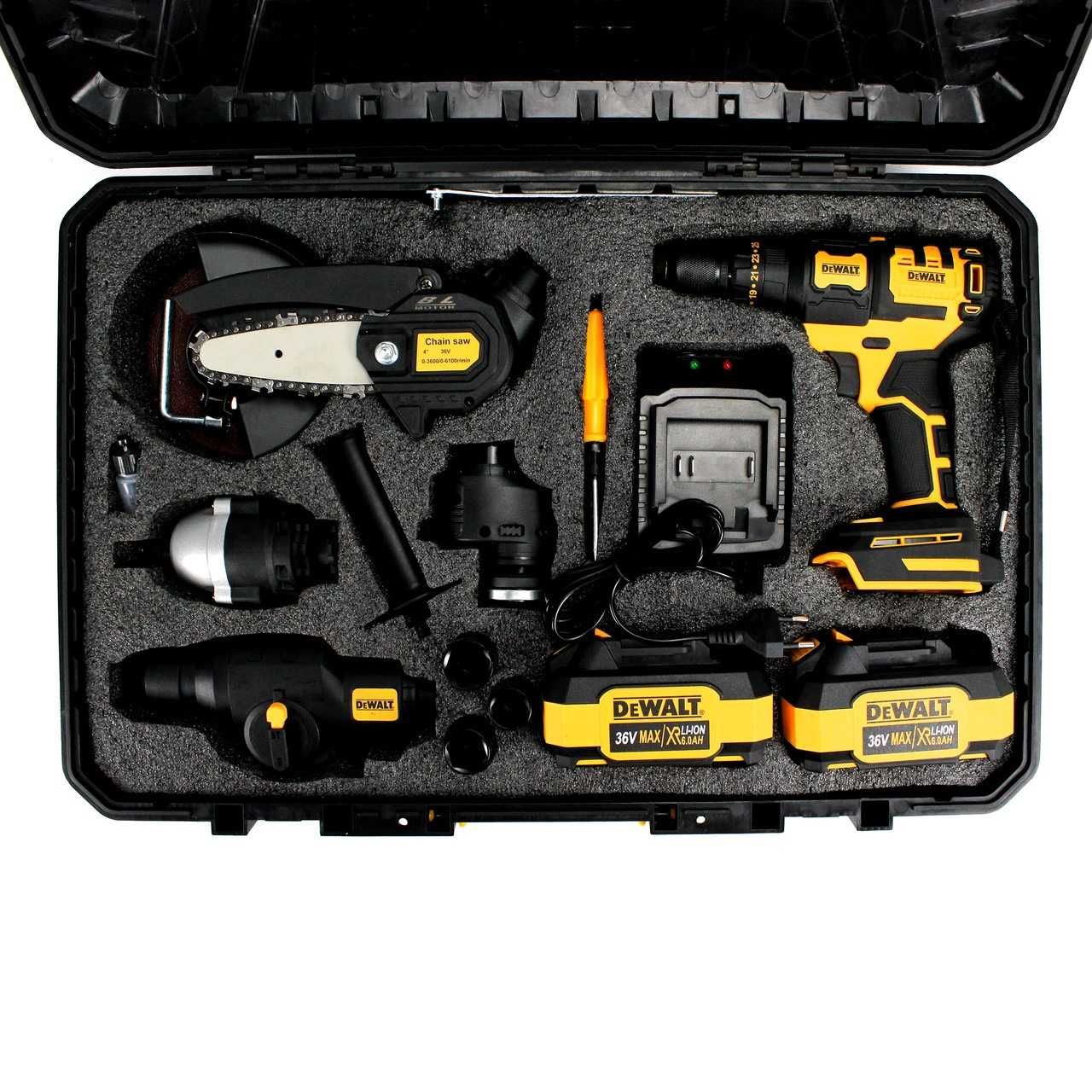 Шуруповерт 5в1 DeWalt DCD709M (36V, 6AH) Набір інструментів Девольт