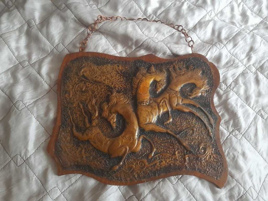 Чеканка картина конь лошадь