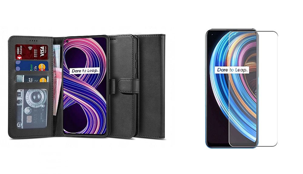 Etui Wallet 2 + Szkło Hartowane do Realme 8/5G