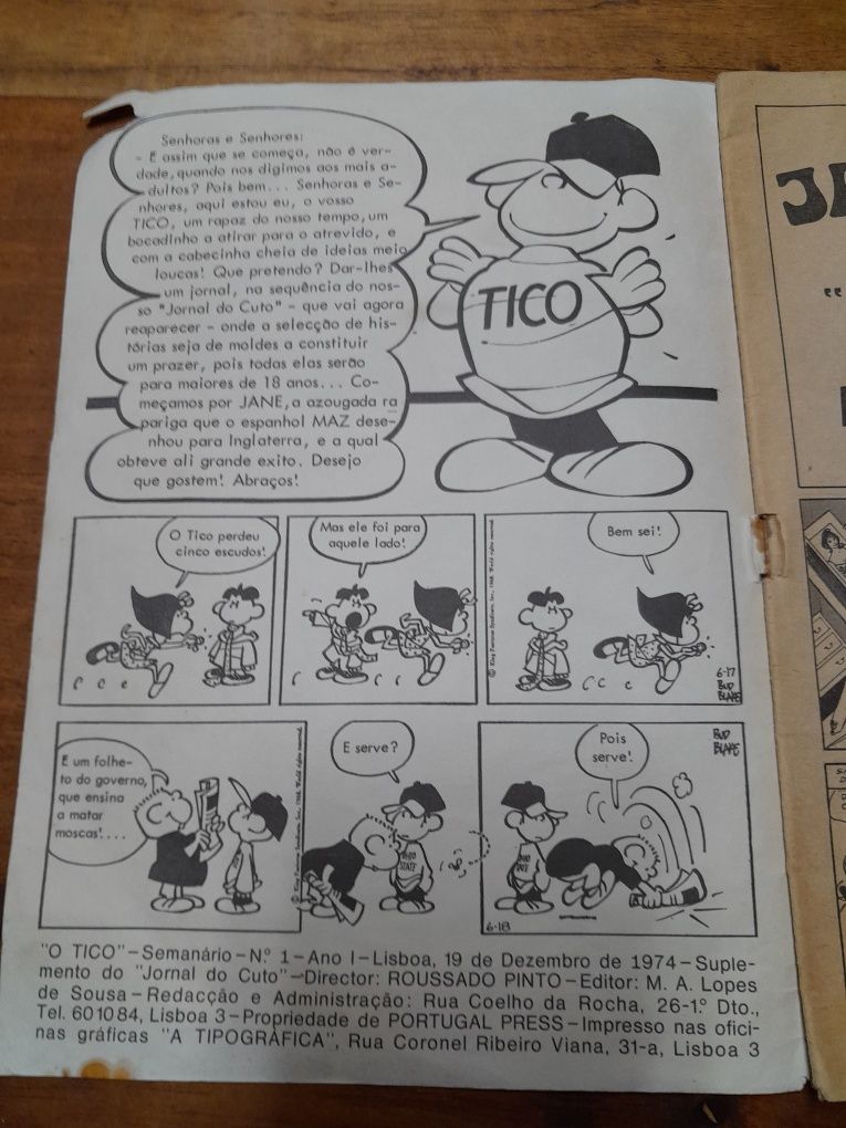 Livro de banda desenhada o "Tico"de 1974