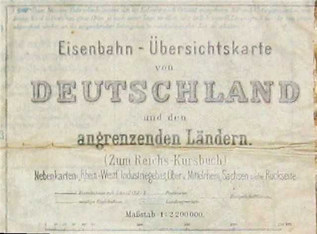 Карта железных дорог Eisebahn - Übersichtskarte, Германия, 1940-е годы