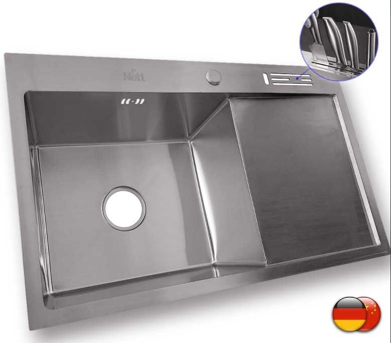 Накладная кухонная мойка с крылом AISI 304 Nett NS-7848(R) (Уценка)