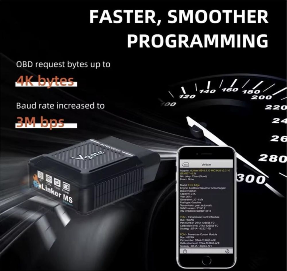 Топовий сканер/elm vgate vlinker ms v2.3 (android/ios/windows)