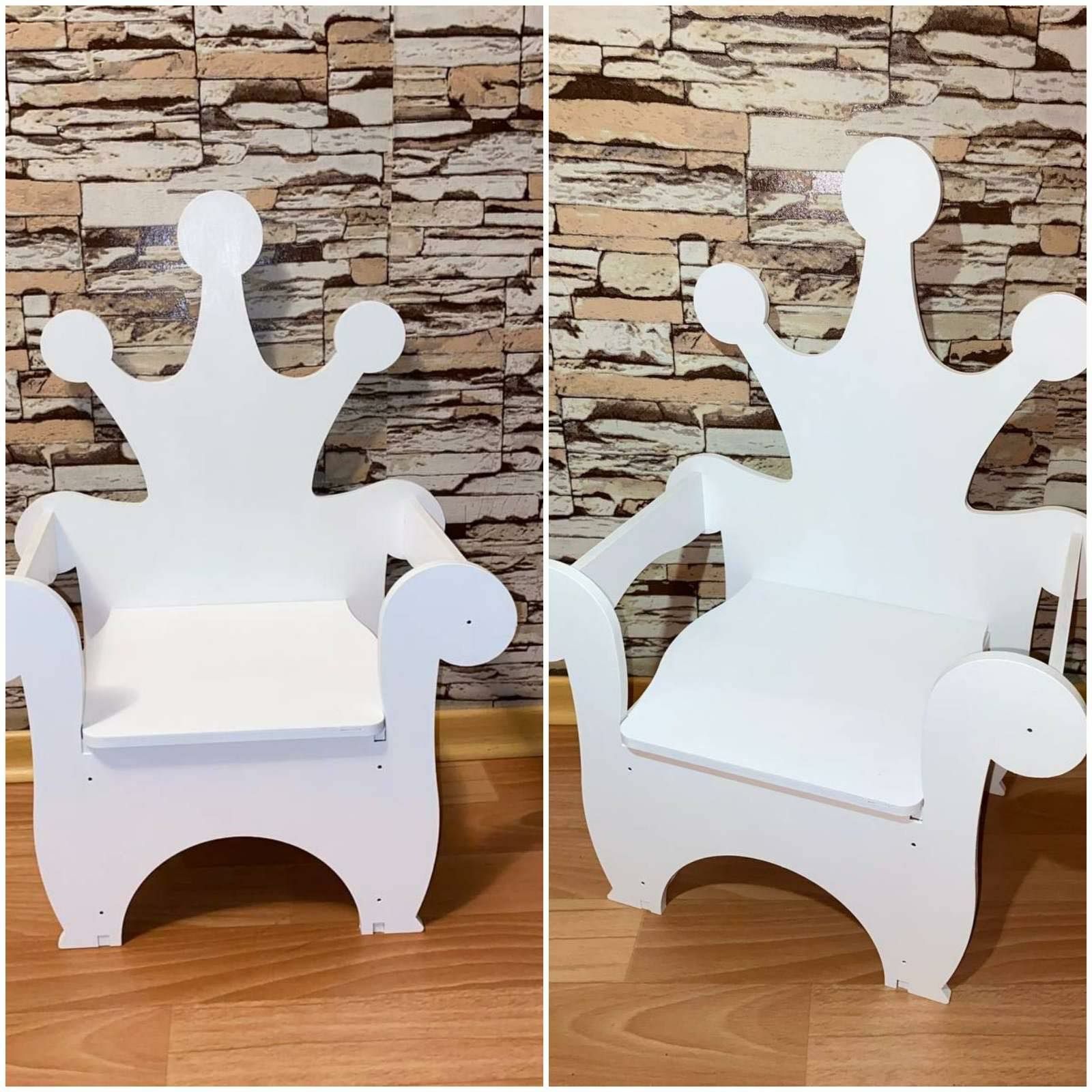 Стілець трон стульчик для фотозони стул коронка