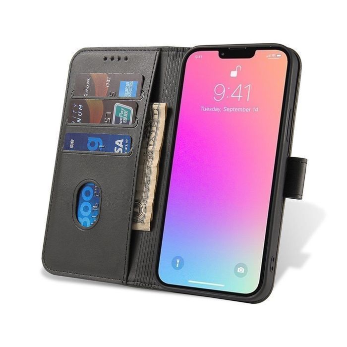 Etui Magnet Case Samsung Galaxy S23 - Czarne, Z Klapką i Podstawką