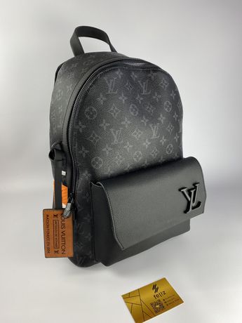 Plecak duży czarny męski Premium Louis Vuitton monogram canvas luks LV