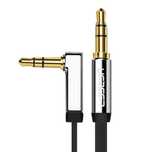 Kabel Ugreen Aux 3,5Mm 2M Płaski Kątowy Srebrny Do Telefonu