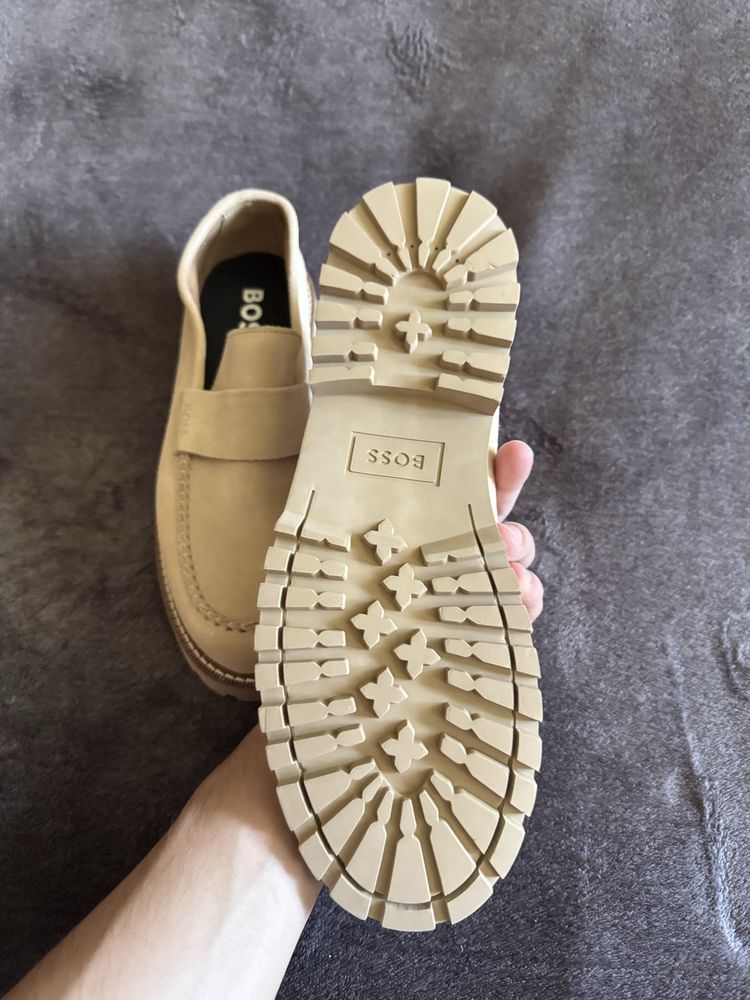 Boss suede loafers лофери чоловічі Hugo Boss