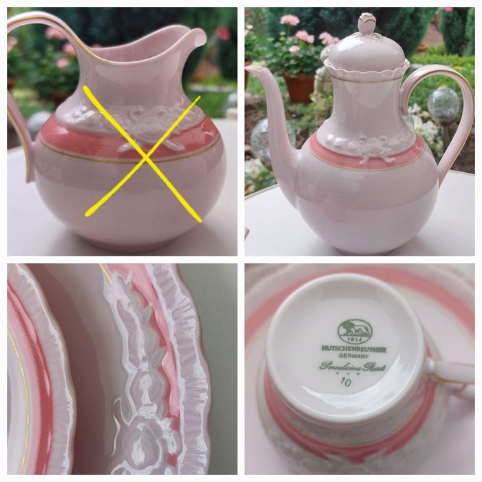 Фарфор розовый,молочник,Нахтман,Розенталь,рюмки,фруктовница,трио