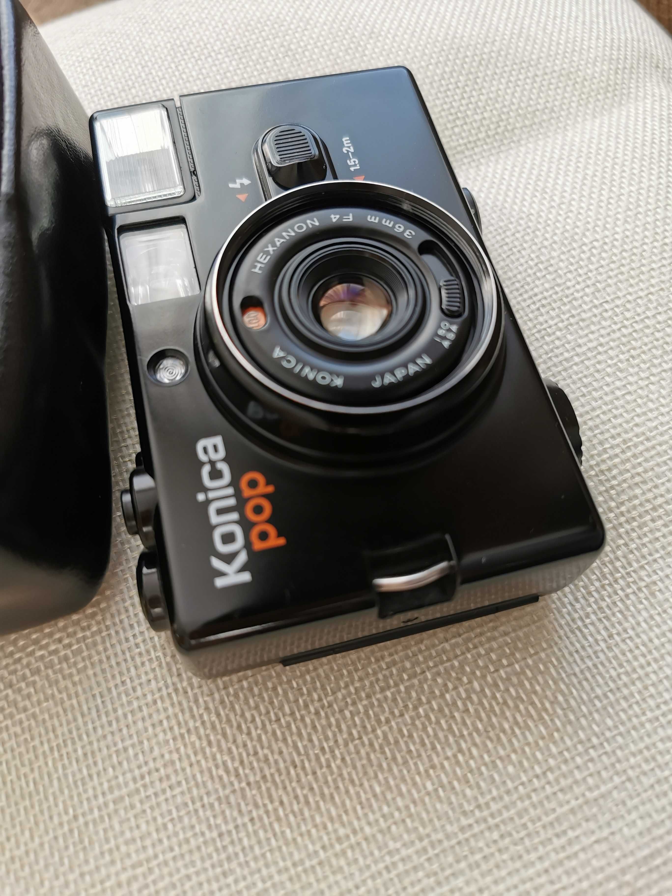 Aparat analogowy KONICA POP stan kolekcjonerski Nikon olimpus pentax