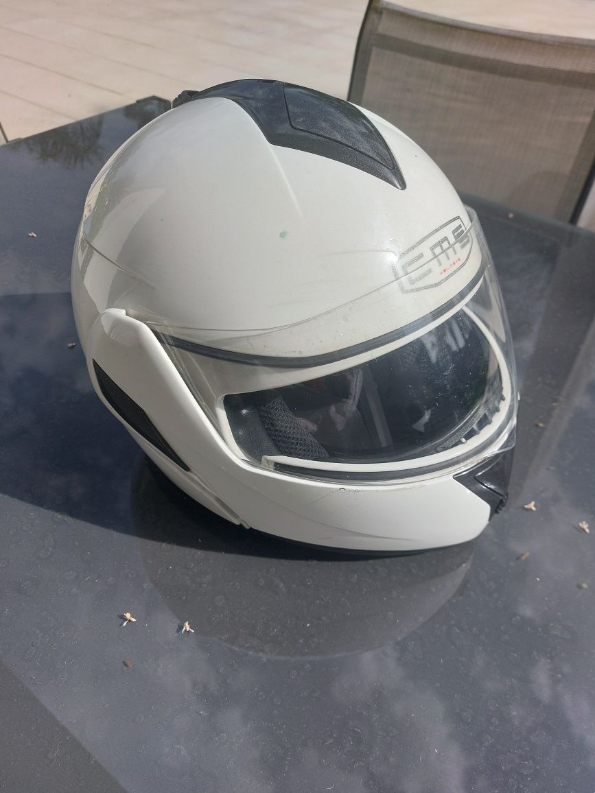 Capacete de mota branco CMS