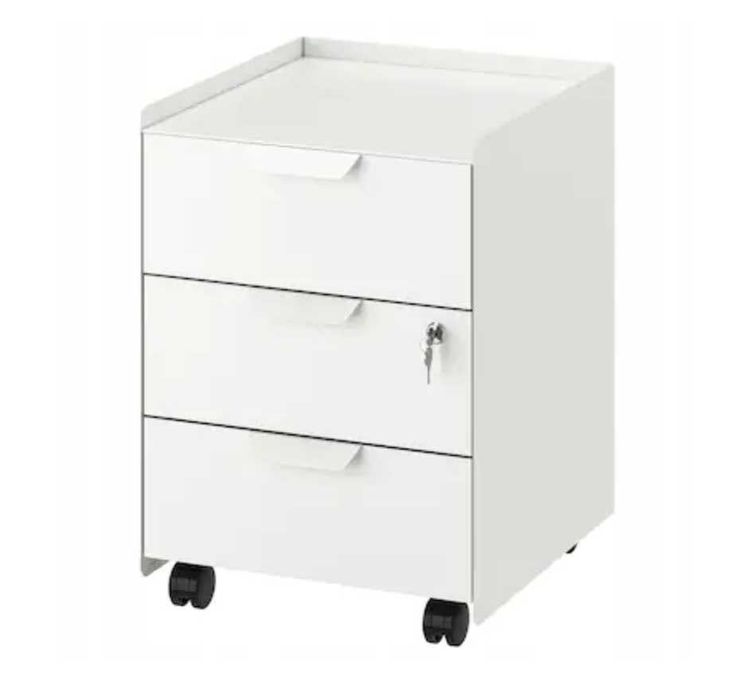Szafka na kółkach Ikea | Idealna do biurka, zamykana na klucz