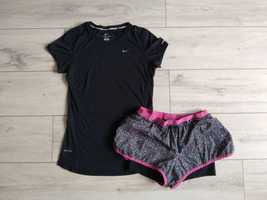 Nike шорти 2 в 1 компресійні + футболка для бігу Nike , Salomon р.XS-S