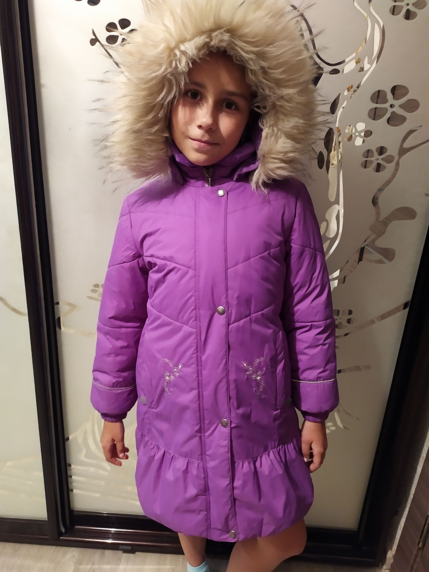 Зимнее пальто на девочку фирмы Ленне