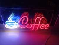 Led лэд вывеска реклама кофе готовая-цена за единицу