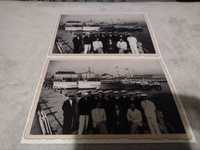 pocztówki kartki czarno białe Gdynia Port statki morze marynarze