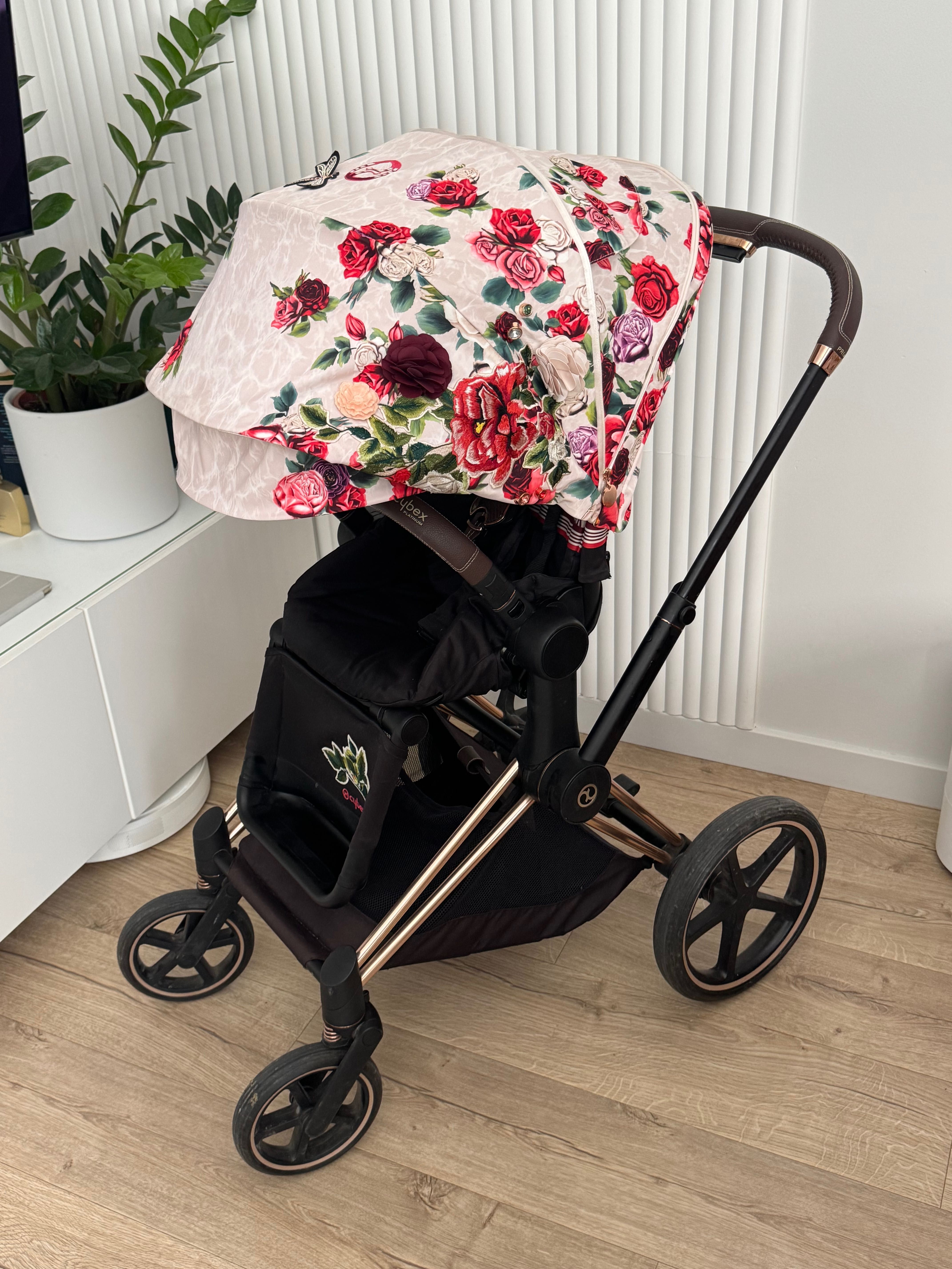 DUŻY ZESTAW Cybex Priam 2.0 Spring Blossom 4w1