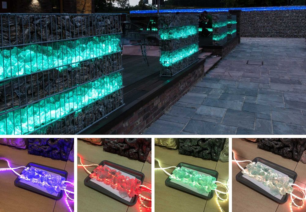 Grysy szklane w kolorze zielonym, dekoracyjne szkło ogrodowe 5kg